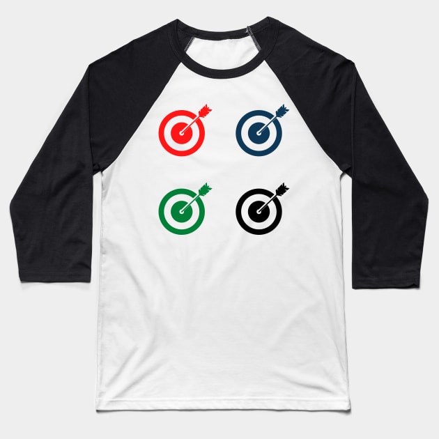 red blue green black target design Baseball T-Shirt by Artistic_st